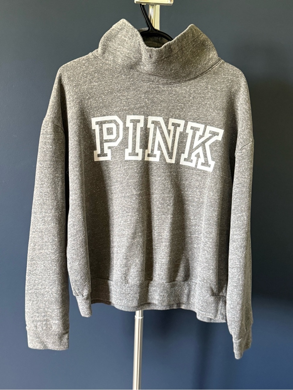 PINK Victoria's Secret Gray Heather Cowl Neck Sweatshirt